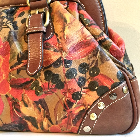 Firenze Bella Purse Floral 100% Genuine Leather 🍂 - Picture 3 of 16